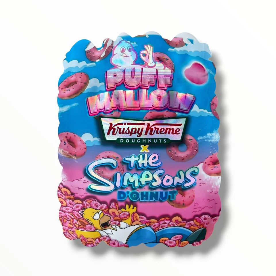 Puff Mallow Krispy Kreme Simpsons Donuts Mylar Bag 3.5 Grams