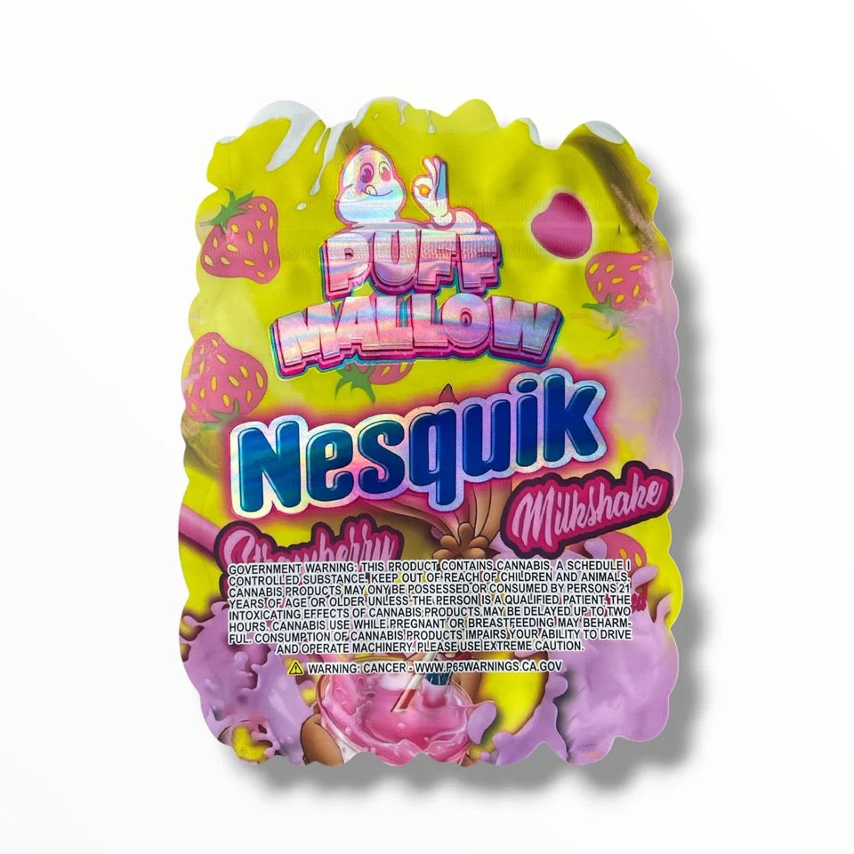 Puff Mallow Strawberry Milkshake Mylar Bag 3.5 G
