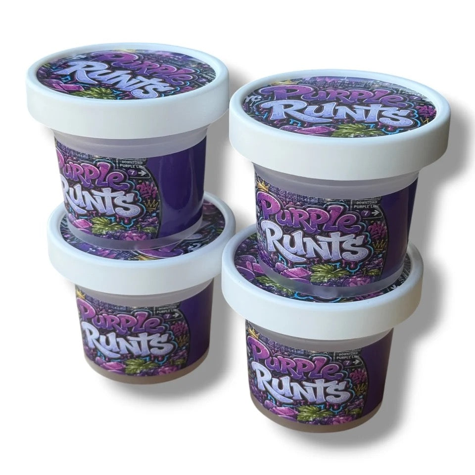 Purple Runts Ice Cream Jars Plastic Container 3.5 G