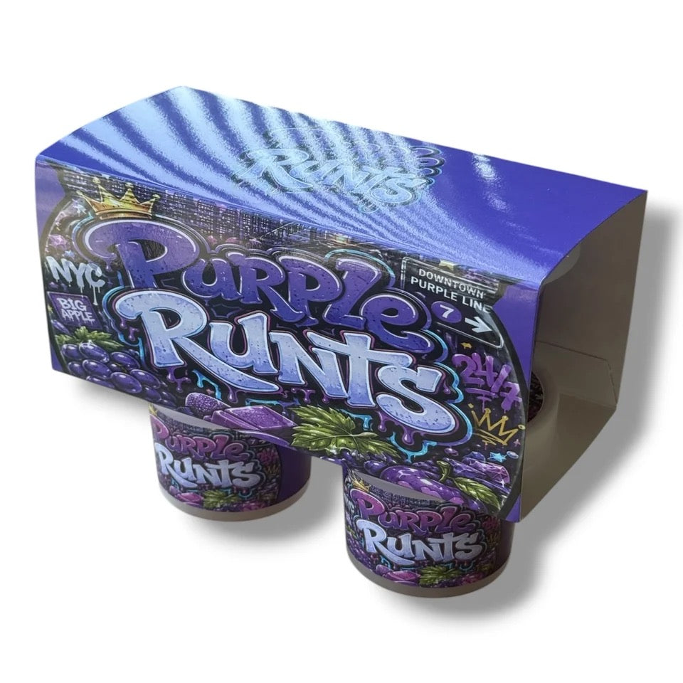 Purple Runts Ice Cream Jars Plastic Container 3.5 Grams