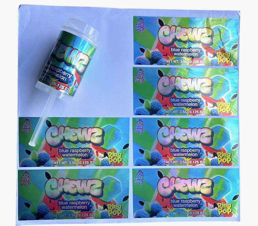 Blue Raspberry Push Pops Push Pop Chewz Blue Raspberry Watermelon 3.5g Container Holographic st ...