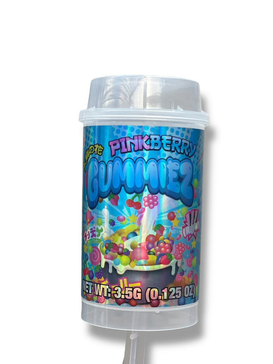 Push Pop Kandy Depo Pink Berry Gummies 3.5g Container Holographic sticker
