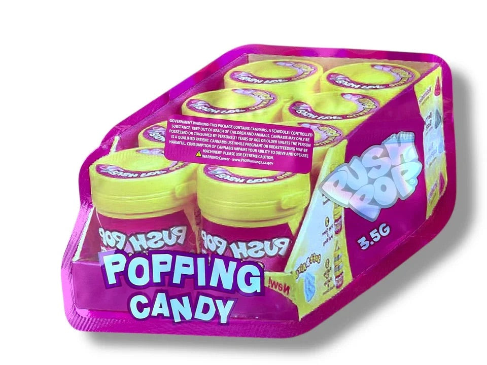 Push Pop Popping Candy (Pink) Mylar Bag 3.5 Grams