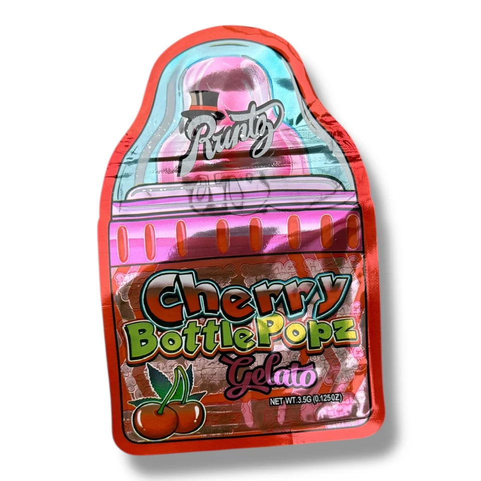 Runtz Cherry Bottle Popz Gelato Mylar Bag with Box 3.5 Grams