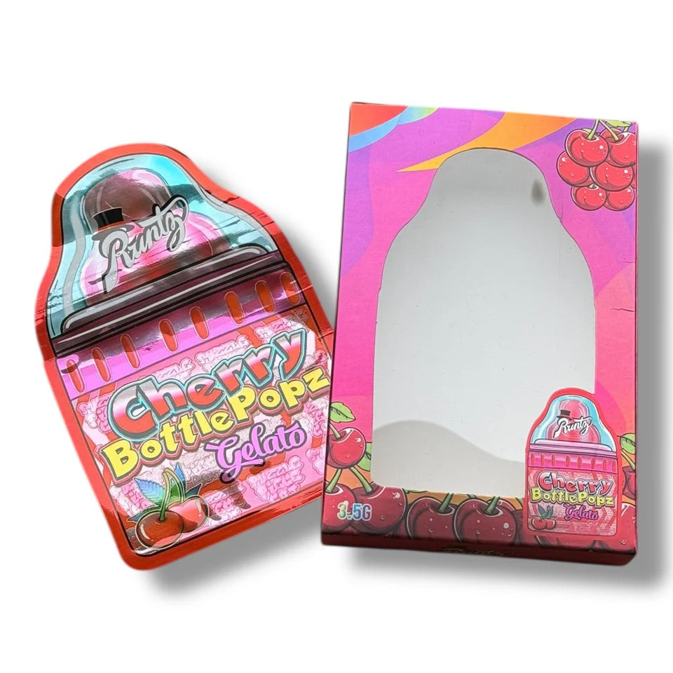 Runtz Cherry Bottle Popz Gelato Mylar Bag with Box 3.5 Grams
