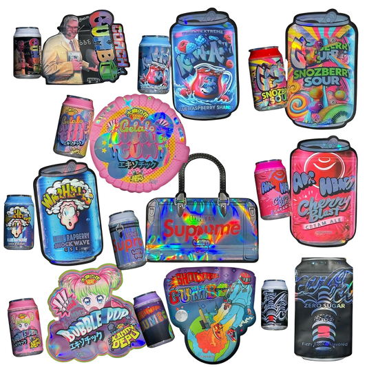 Soda Can Plastic jars with mylar bags 3.5g