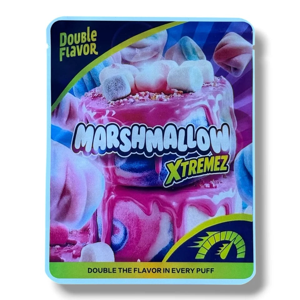 SPRINKLEZ MARSHMALLOW EXTREMES 3.5G MYLAR STICKER BAGS -WITH STICKERS AND LABEL