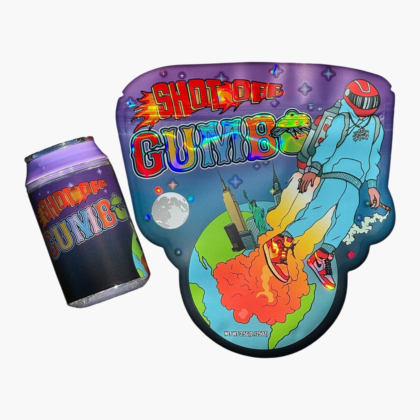 Soda Can Plastic jars with mylar bags 3.5g