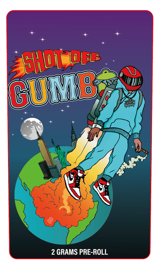 Shot Off Gumbo 2 Gram Pre-Roll Holographic Labeling/Stickers Only