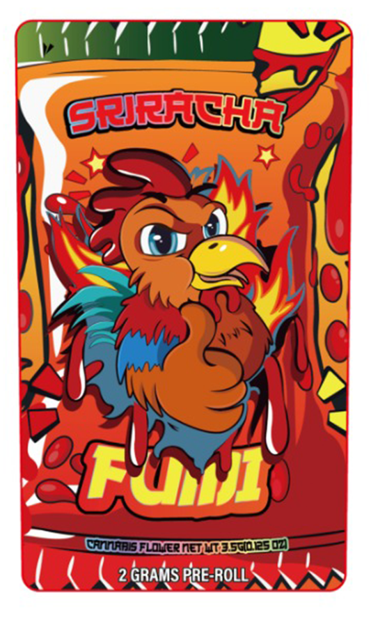 Siracha 2 Gram Pre-Roll Holographic Labeling/Stickers Only