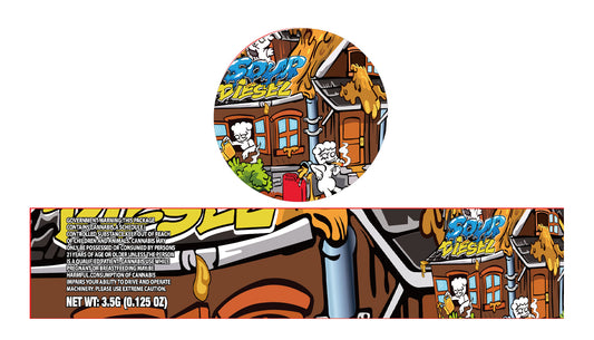 Sour Diesel 3.5g Glass Jar Holographic Labeling/Stickers Only