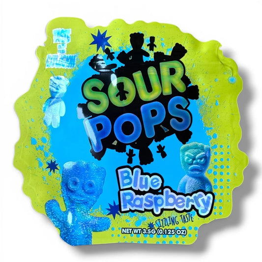 Sour Pops Blue Raspberry Mylar Bag 3.5 Grams
