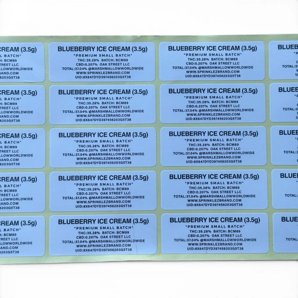 Sprinkles Blueberry Ice Cream  With Stickers and Labels Mylar Bag 3.5 Grams