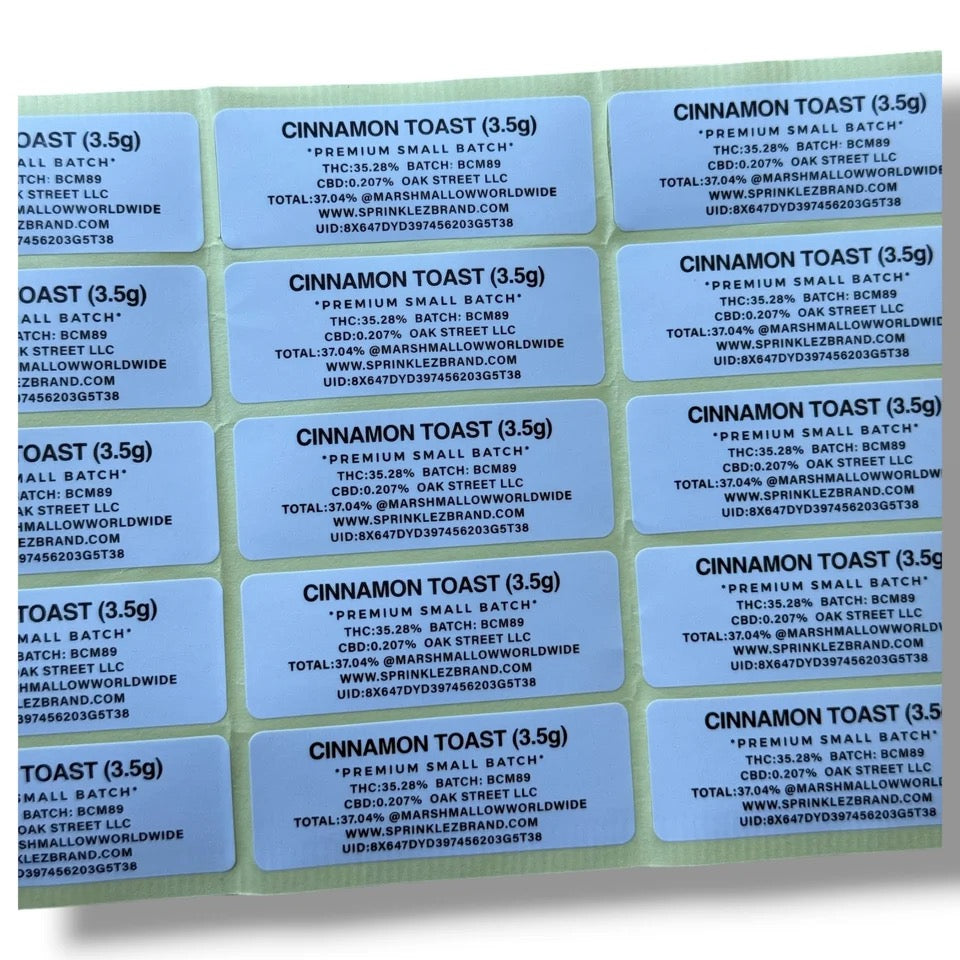 Sprinkles Cinnamon Toast Marshmallow (Soft Sticker) With Stickers and Labels Mylar Bag 3.5 G