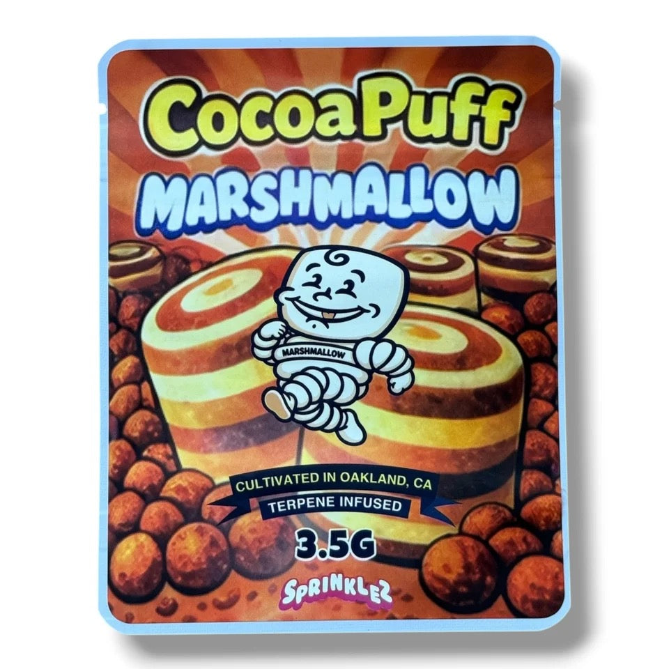 Sprinkles Cocoa Puff Marshmallow (Soft Sticker) With Stickers and Labels Mylar Bag 3.5 Grams