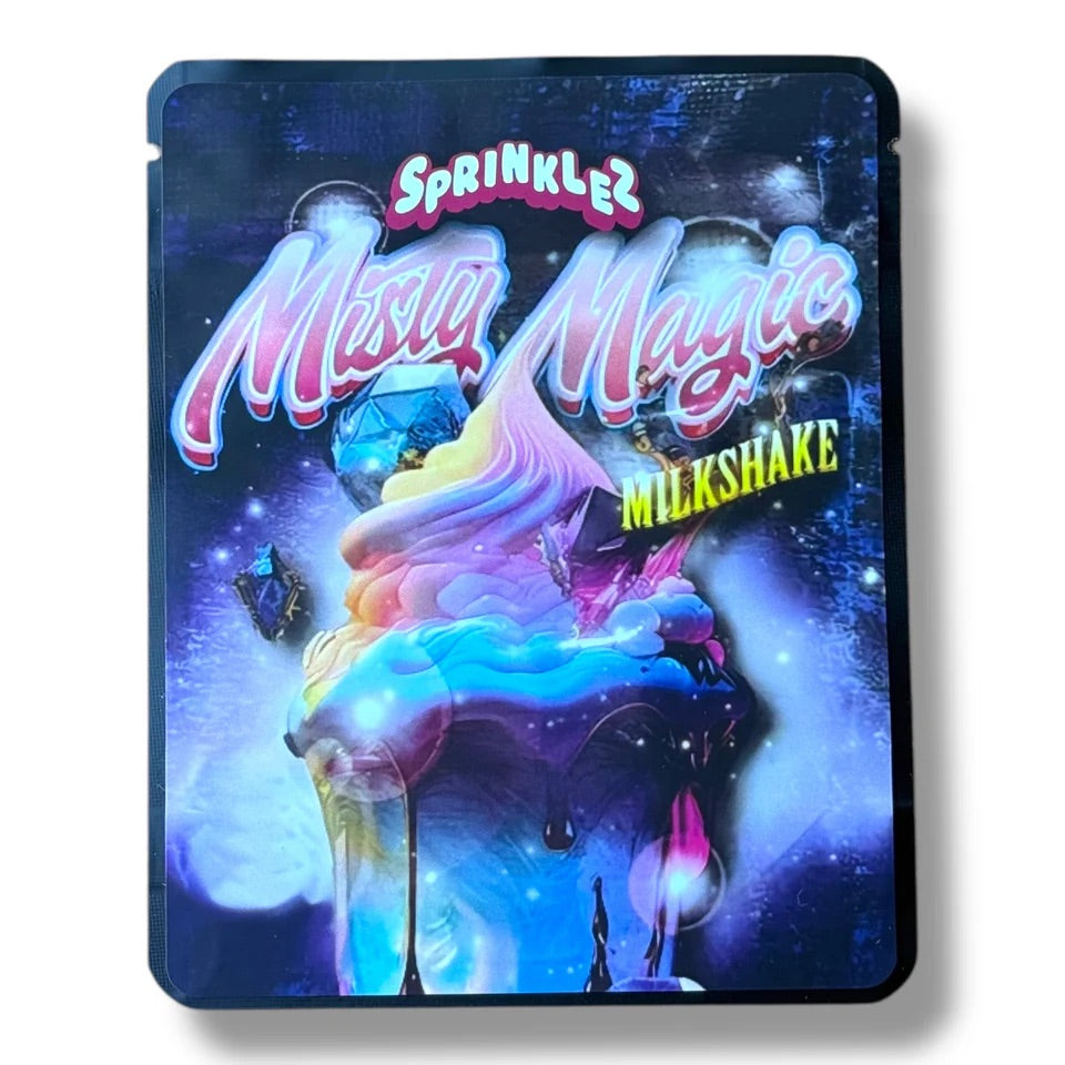 Sprinklez Misty Magic Milkshake Mylar  Bags 3.5G -With stickers and label