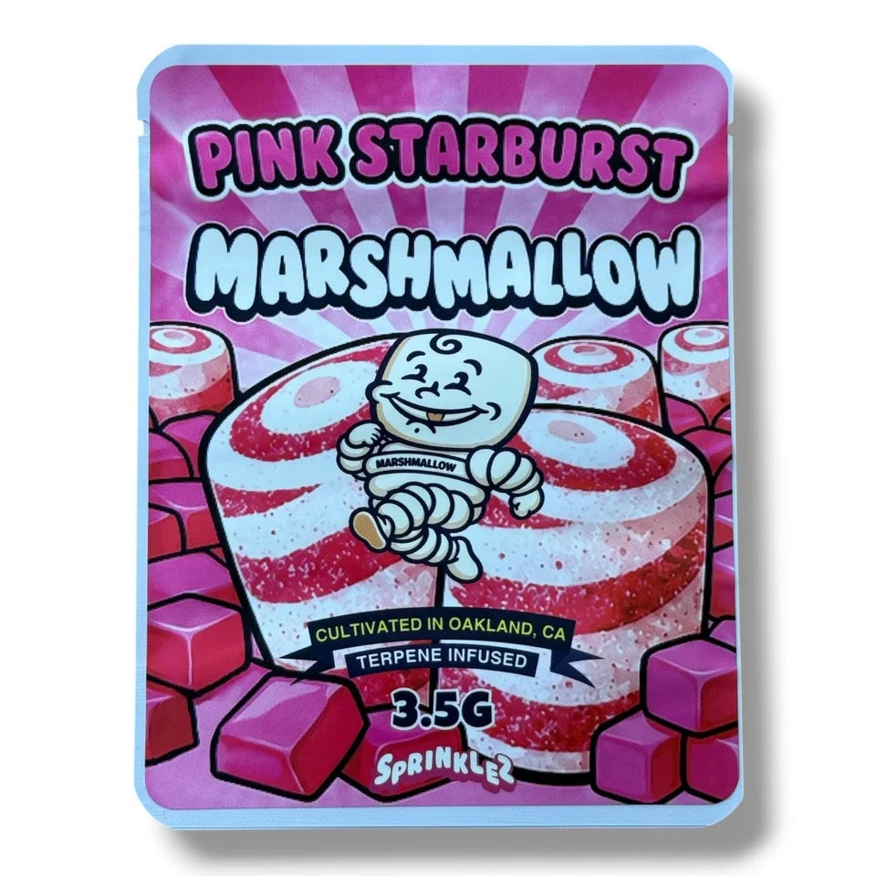 Sprinkles Pink Burst Marshmallow (Soft Sticker) With Stickers and Labels Mylar Bag 3.5 Grams