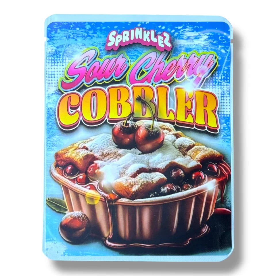 Sprinklez Sour Cherry Cobbler Mylar Bags -With stickers and label&nbsp;