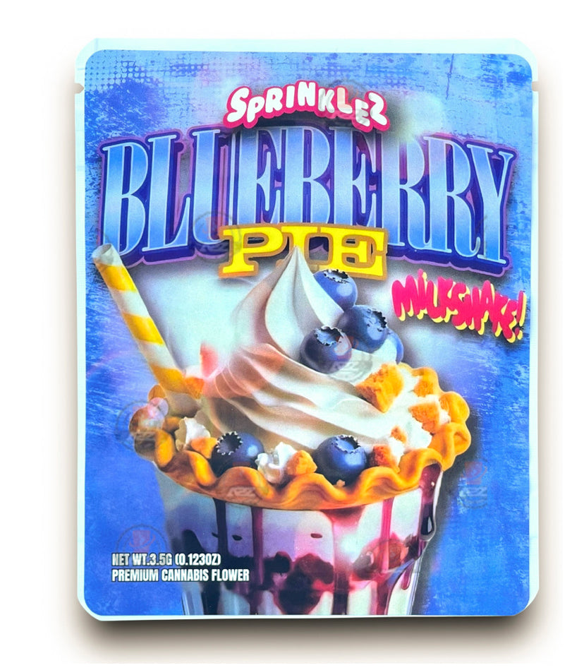 Sprinklez Blueberry Pie Milk Shake 3.5G Mylar Bags -With stickers and label