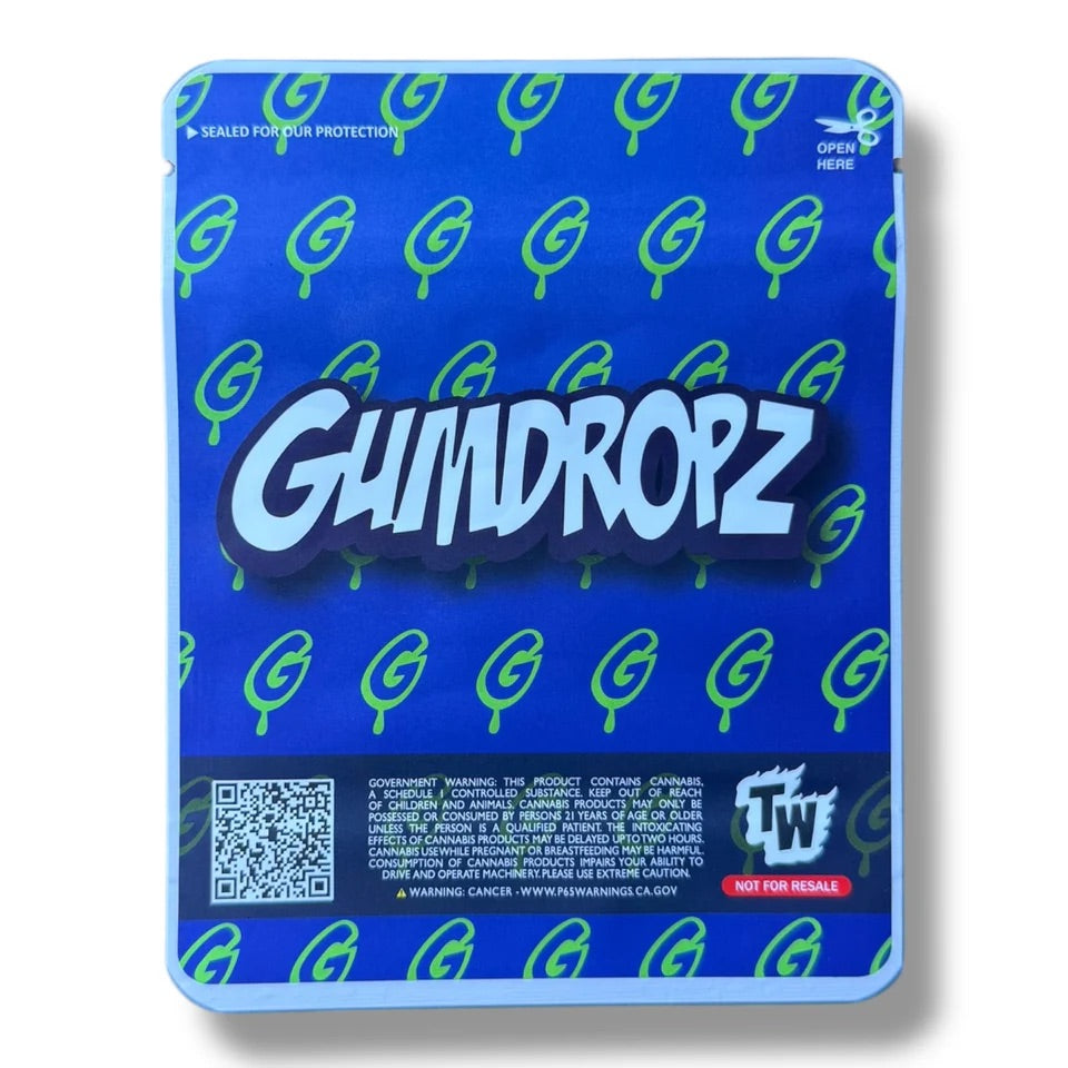 Sprinklez Blueberry Sour Straws 3.5G Mylar Bags -With stickers and label