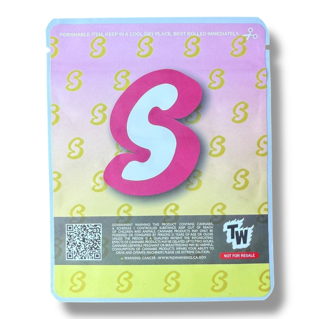 Sprinklez Candy Cascade 3.5G Mylar Bags With stickers and label