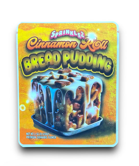Sprinklez Cinnamon Roll Break Pudding 3.5G Mylar Bags -With stickers and label