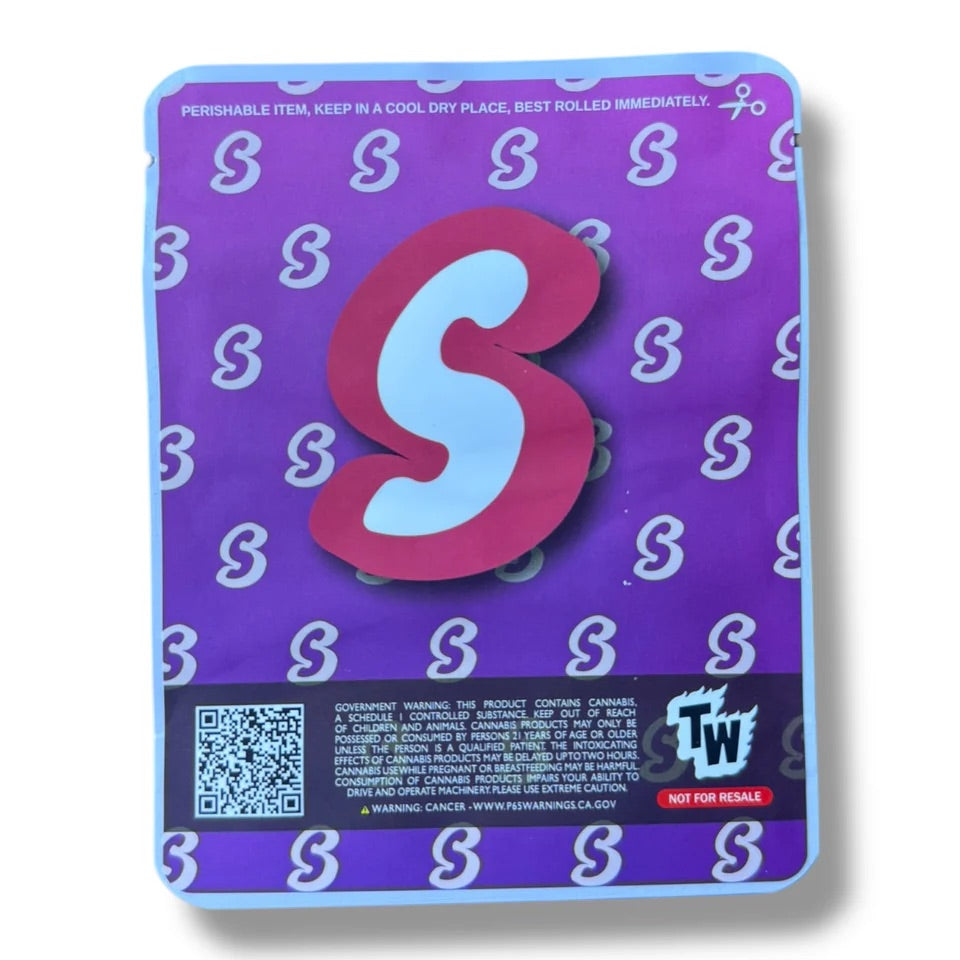 Sprinklez Dazzle Bomb Crumble 3.5G Mylar Bags -With stickers and label