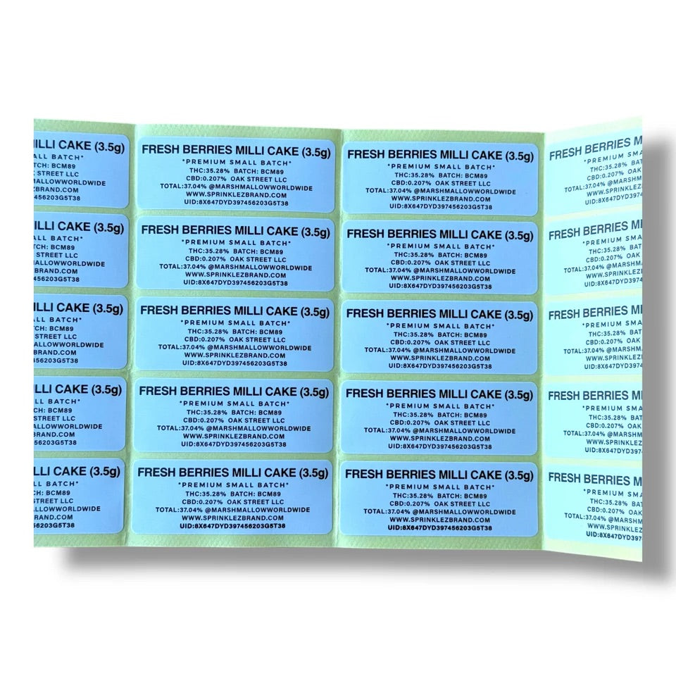 Sprinklez  Fresh Berries Milli Cake Mylar  Bags 3.5G -With stickers and labels