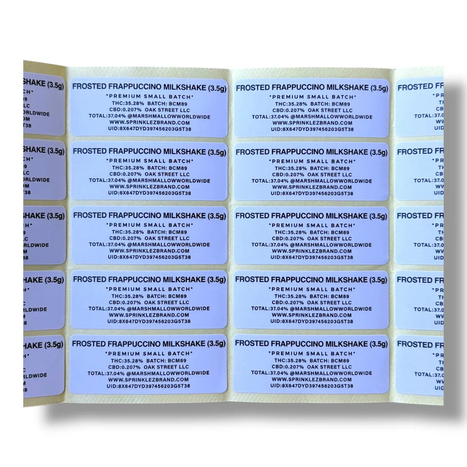 Sprinklez Frosted Frappuccino Milkshake Mylar  Bags 3.5G With stickers and label