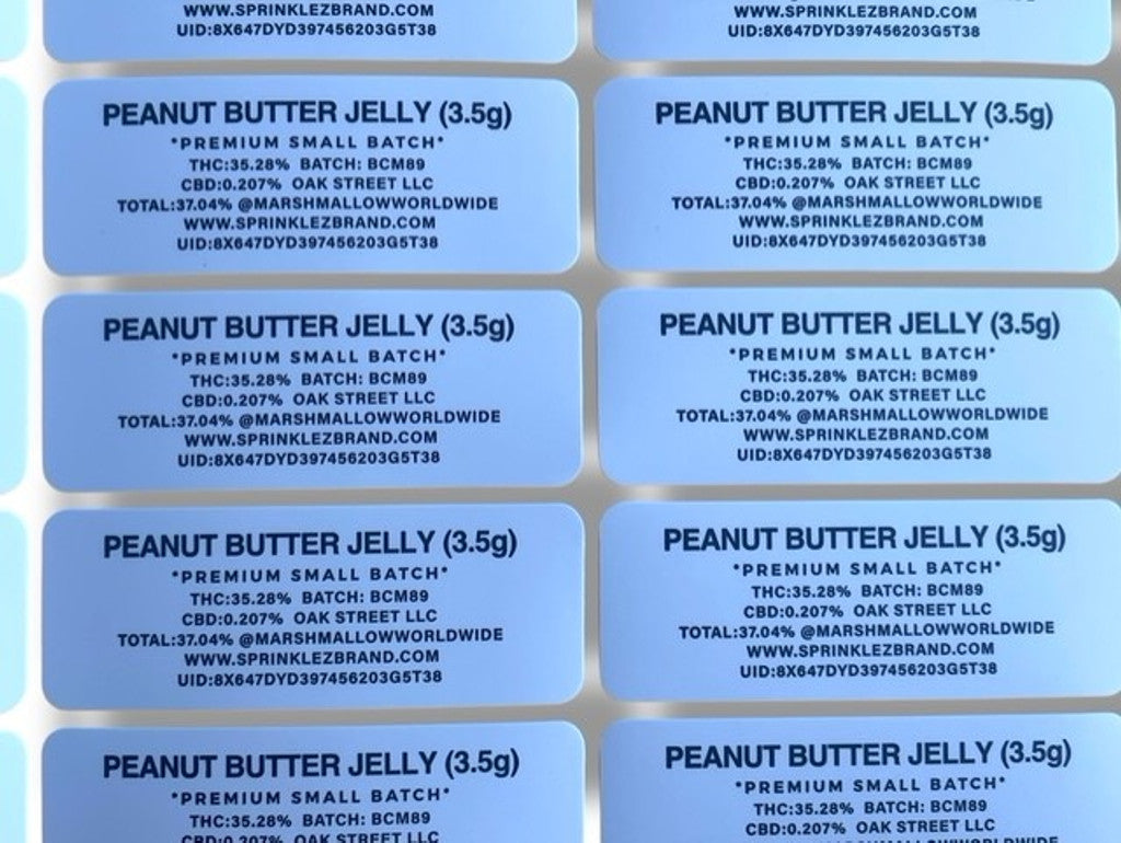Sprinklez Peanut Butter Jelly MilkShake 3.5G Mylar Bags With stickers and labels