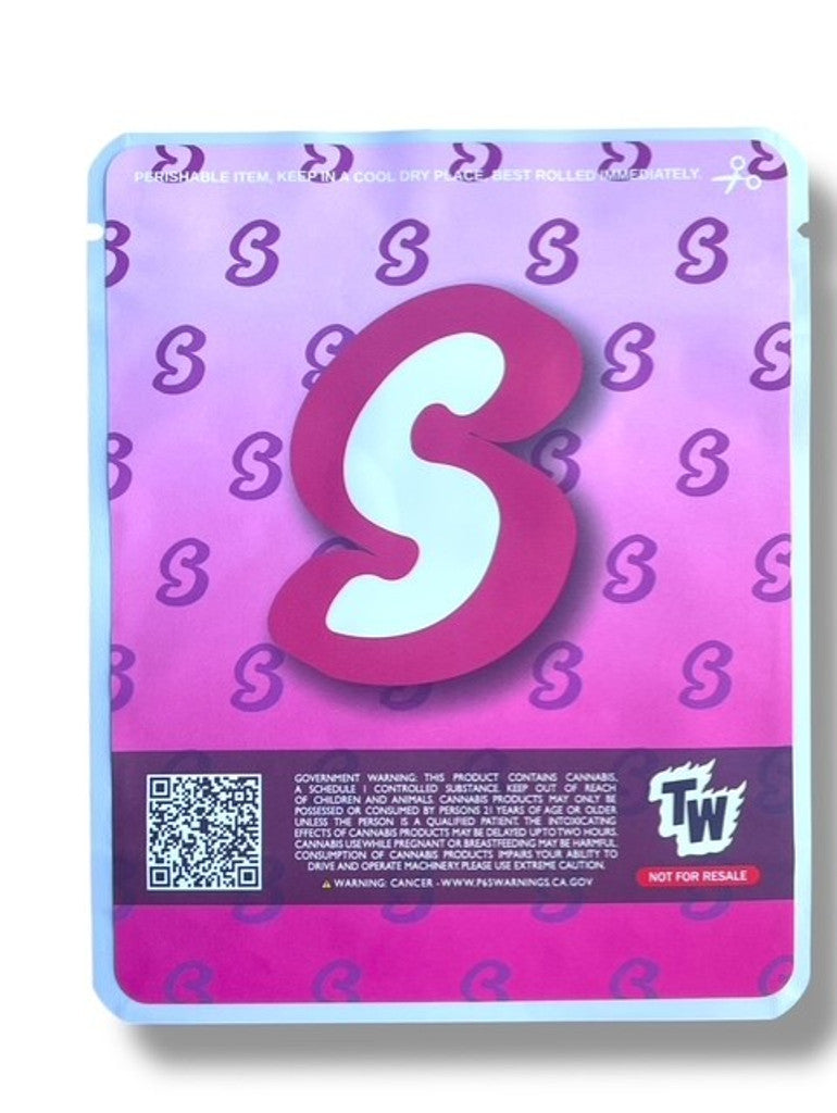 Sprinklez Pink Magic 3.5G Mylar Bags With stickers and label