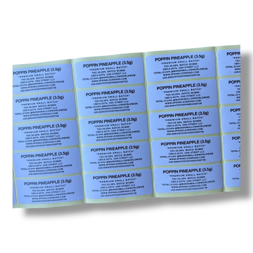 Sprinklez Poppin Pineapple 3.5G Mylar Bags -With stickers and labels