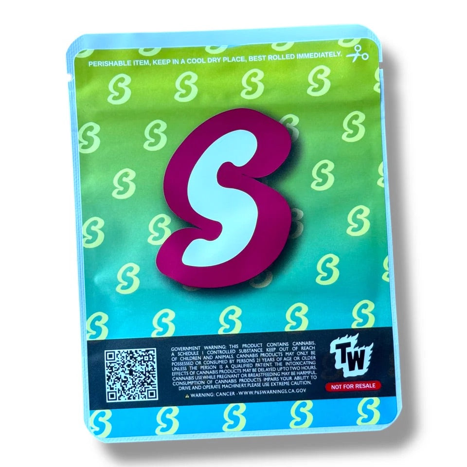 Sprinklez Rainbow Rush Milkshake mylar Bags 3.5G -With stickers and label 