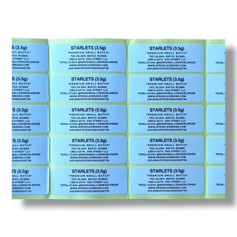 Sprinklez  Starlets Mylar  Bags 3.5G With stickers and label