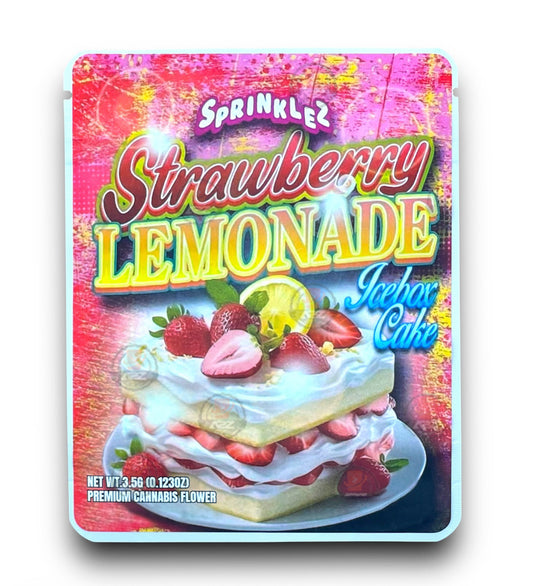 Sprinklez Strawberry Lemonade Icebox Cake 3.5G Mylar Bags -With stickers and label