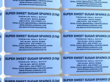 Sprinklez Super Sweet Sugar Sparks 3.5G Mylar Bags With stickers and label