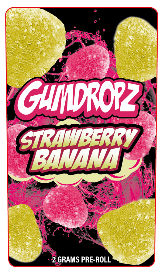 Strawberry Banana 2 Gram Pre-Roll Holographic Labeling/Stickers Only