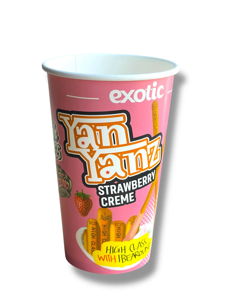 Strawberry Creme Yan Yanz Exotic 3.5 gram Cup and Bag