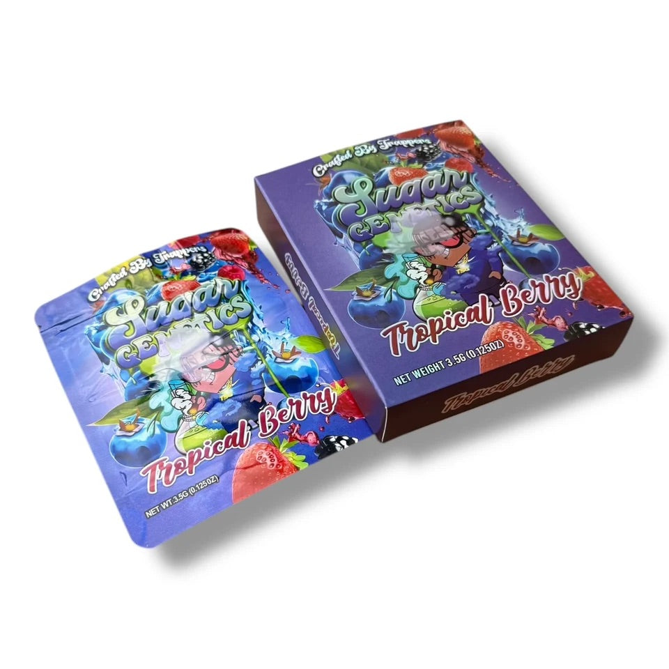 Sugar Genetics Tropical Berry Mylar Bag with Box 3.5 Grams
