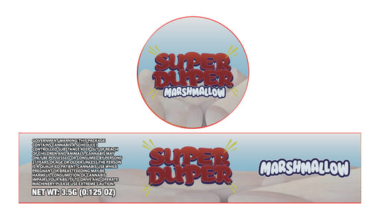 Super Duper Marshmallow 3.5g Glass Jar Holographic Labeling/Stickers Only 
