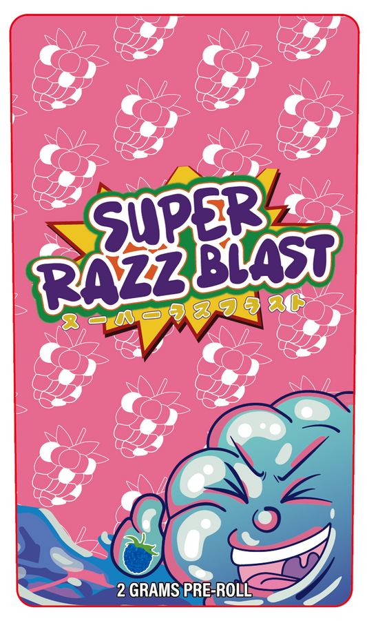 Super Razz Blast 2 Gram Pre-Roll Holographic Labeling/Stickers Only