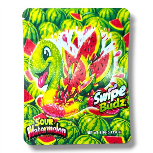 Swipe Budz Sour Watermelon Mylar Bag 3.5 Grams