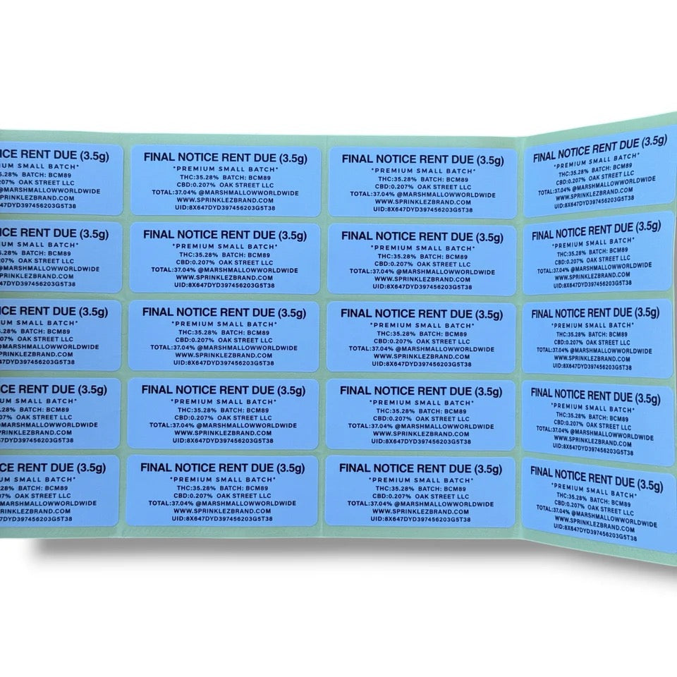 TORCH WORLD FINAL NOTICE 3.5G MYLAR BAGS -WITH STICKERS AND LABEL