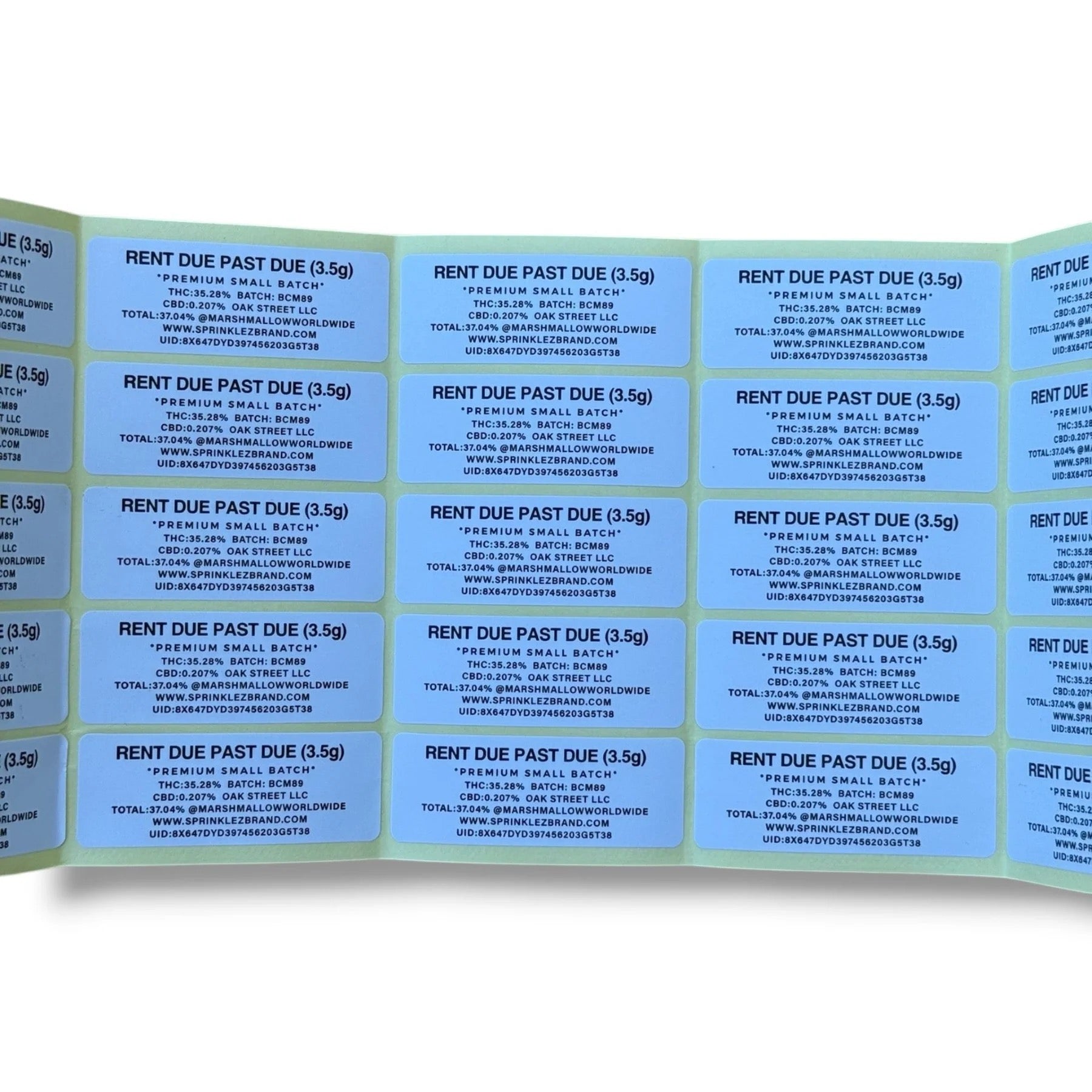 TORCH WORLD RENT DUE 3.5G MYLAR  BAGS  WITH STICKERS AND LABEL