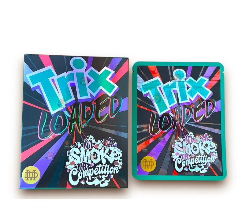 Trix Loaded Mylar Bags with Boxes 3.5g Box Packaging Holographic