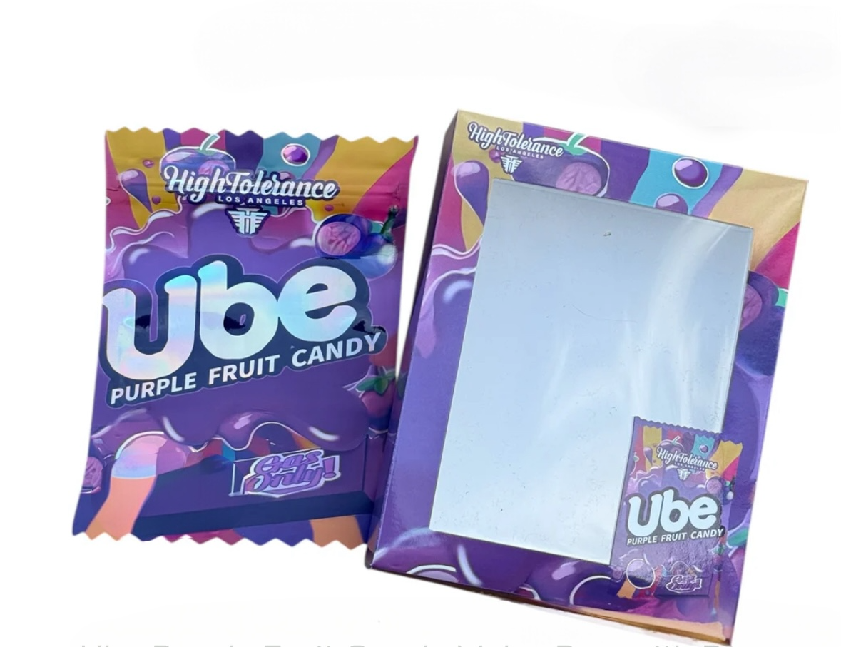 Ube Purple Fruit Candy Mylar Bag with Box 3.5 Grams