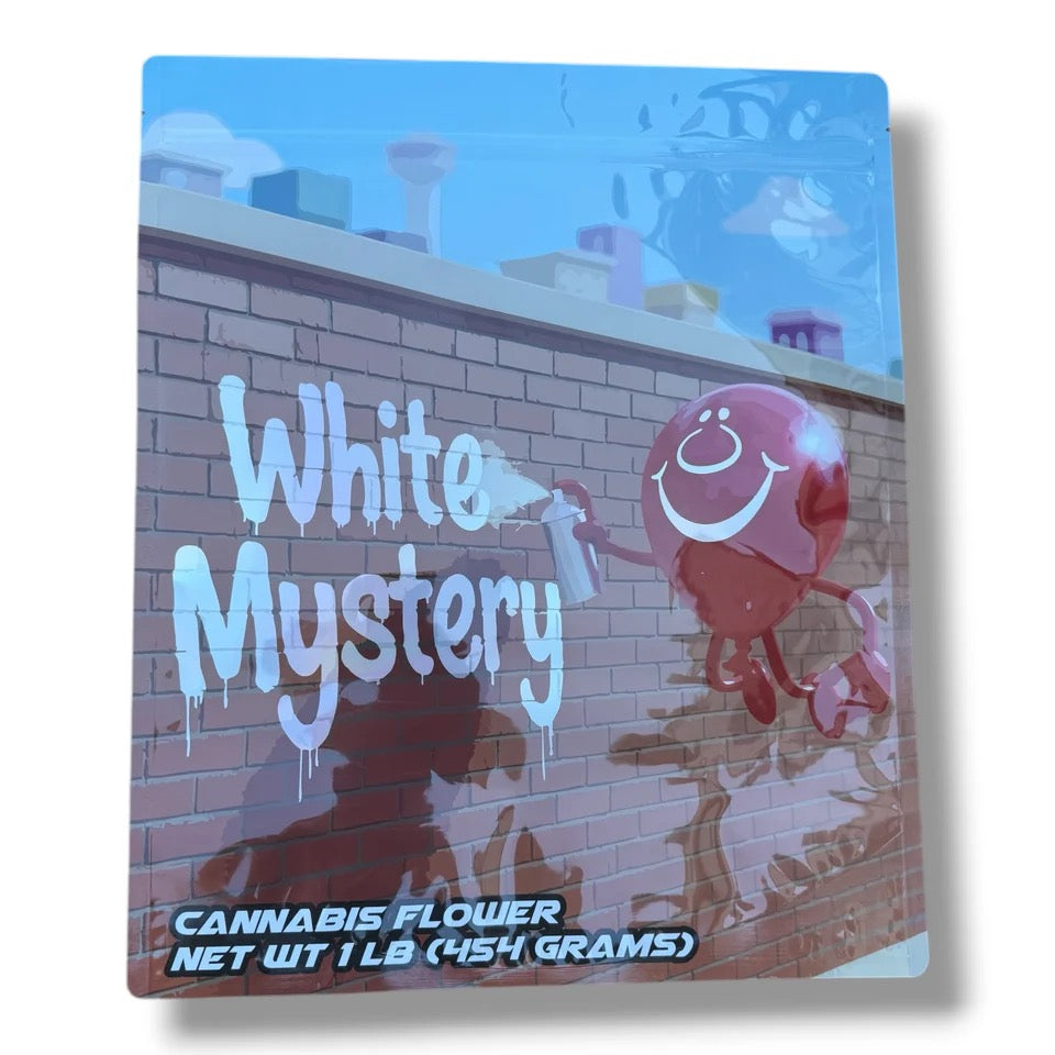 White Mystery Mylar Bag 1 Pound