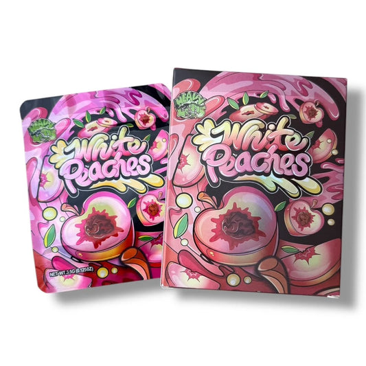 White Peaches Mylar Bag with Box 3.5 Grams
