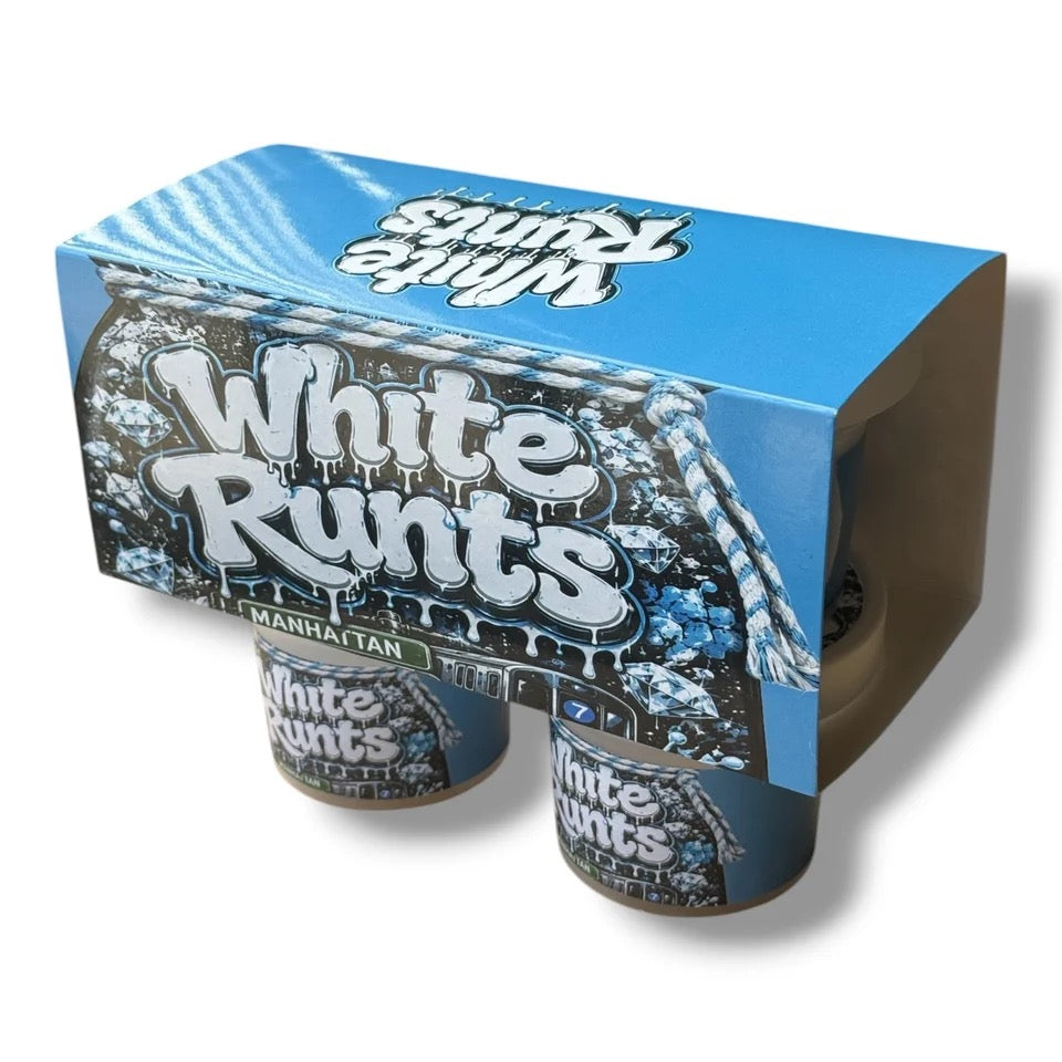 White Runts Ice Cream Jars Plastic Container 3.5 Grams