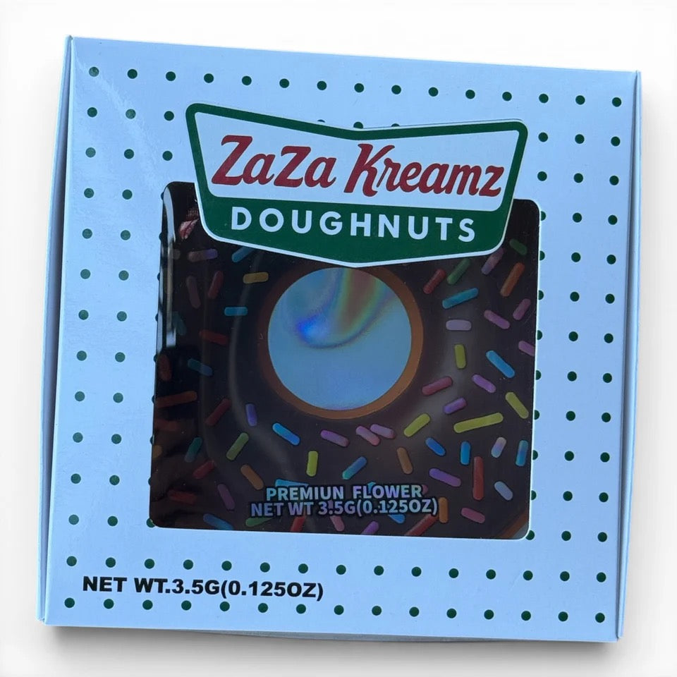 ZAZA KREAMZ DOUGHNUTS SPRINKLEZ MYLAR BAGS WITH BOXES 3.5Gram